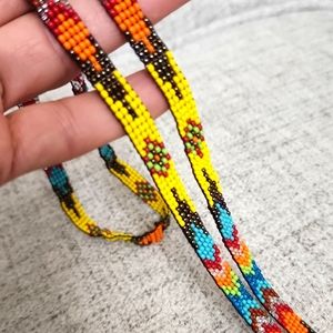 Huichol Handmade Colorful Beaded Art Key or Badge holder